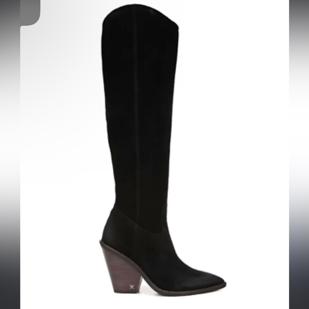 Sam Edelman Indigo Pointed Toe Knee High Black Boots